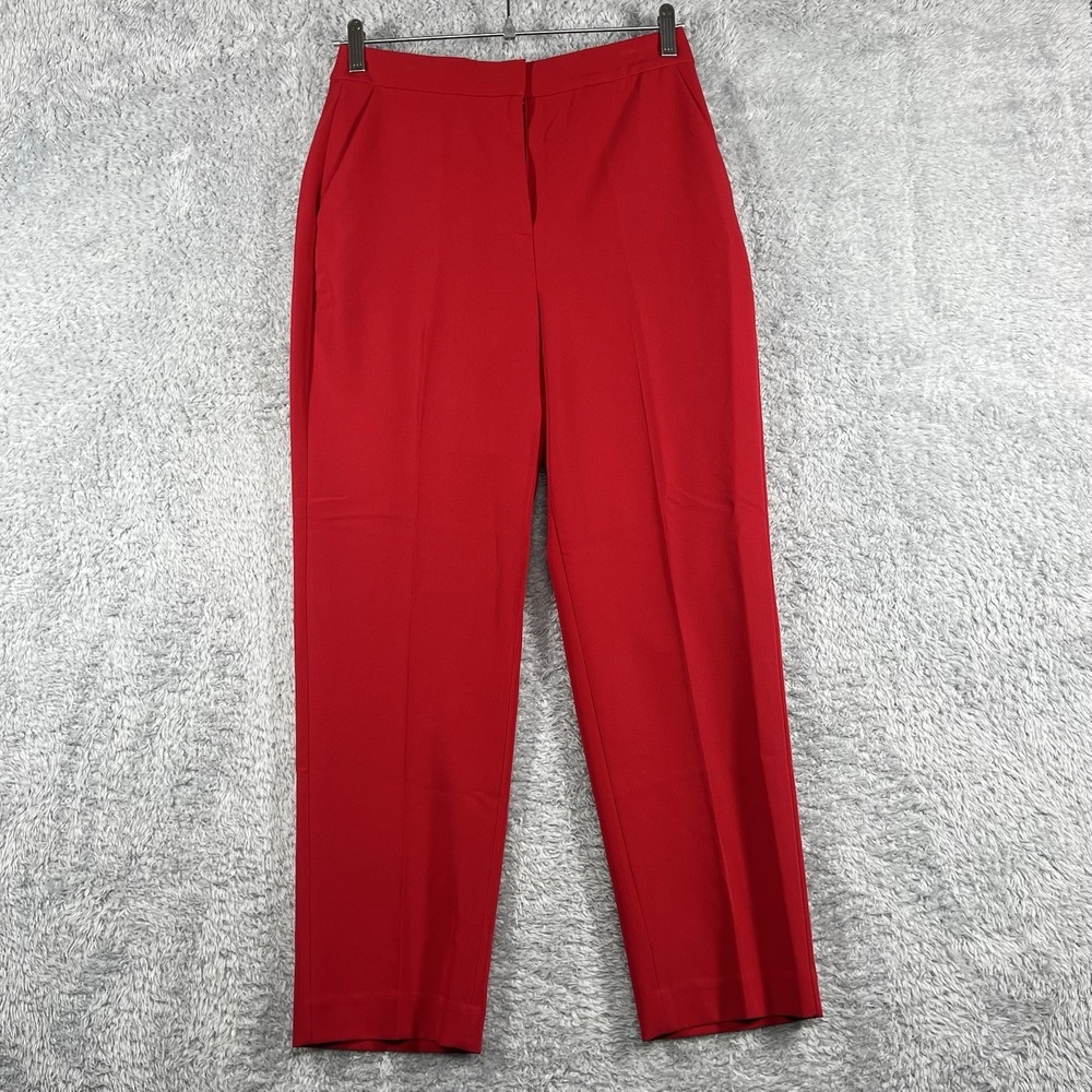 {Express} Cherry Red Super High Rise Straight Ankle Pant